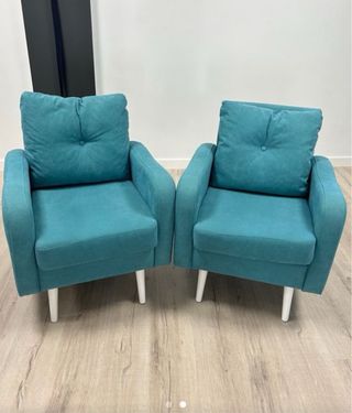 Set di 2 poltrone verde acqua