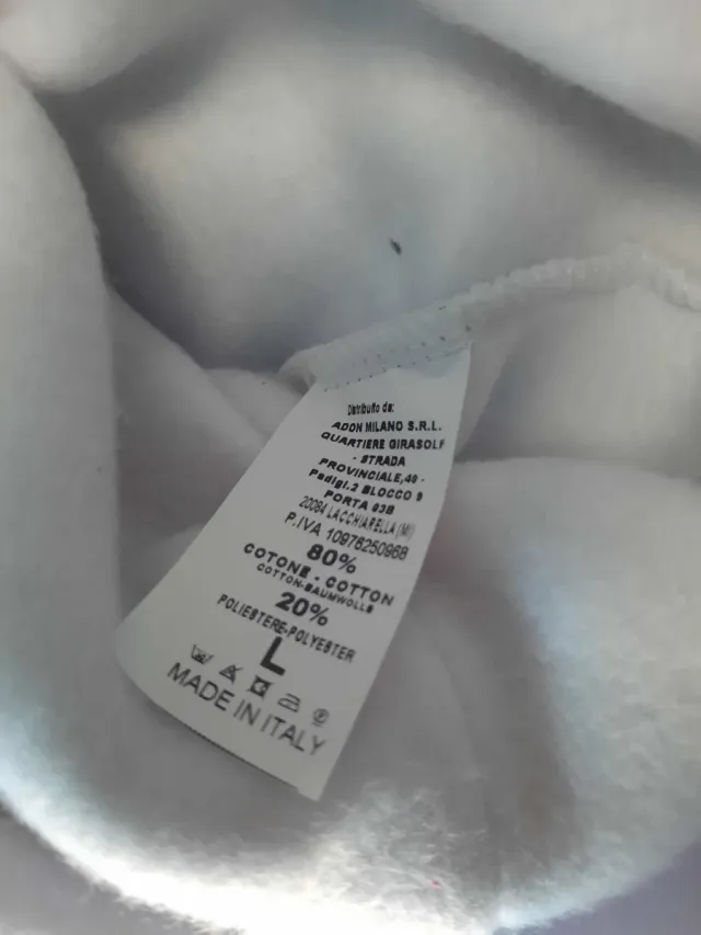 Felpa Adon Bianca Uomo Taglia L