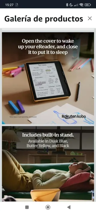 Custodia Kobo Libra di colore giallo