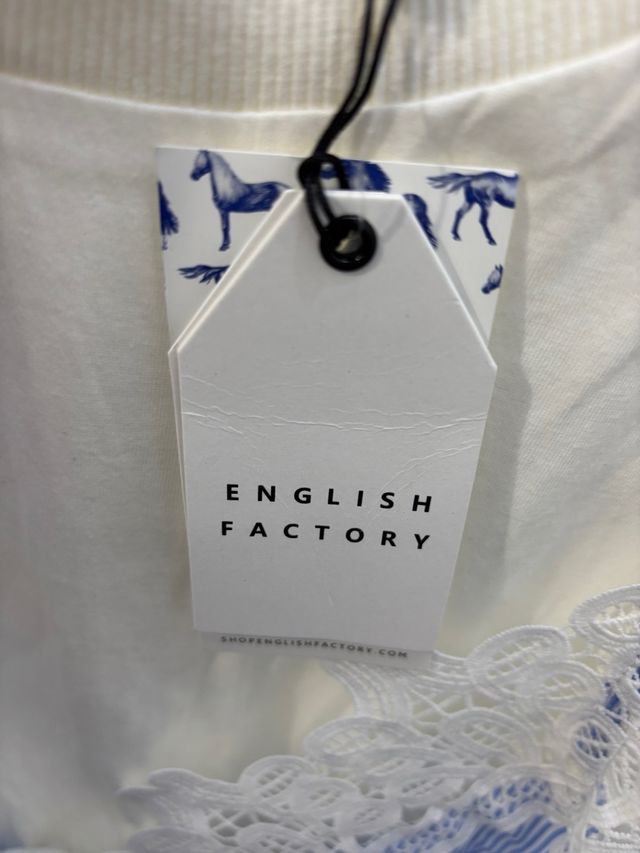 Camiseta ENGLISH FACTORY tirantes encaje M