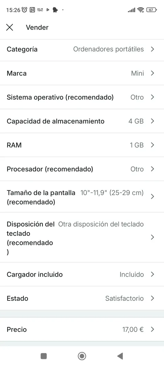 Mini Portátil 4GB RAM