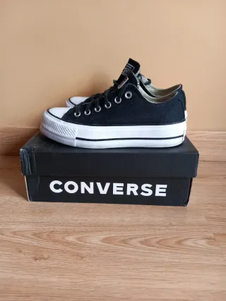 Converse All Star Bajas Plataforma Negras