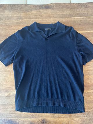 Polo Massimo Dutti azul manga corta