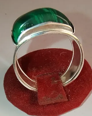 Anello Argento e Malachite