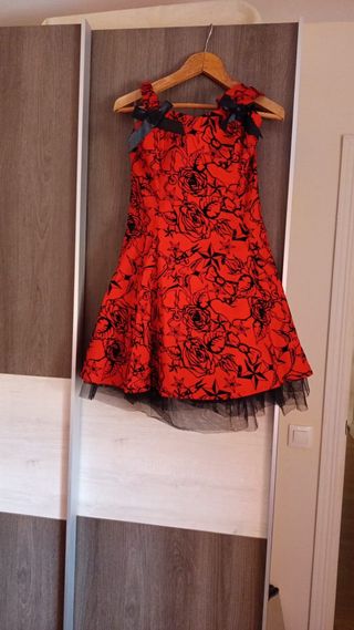 Vestido Pin Up Rojo y Negro