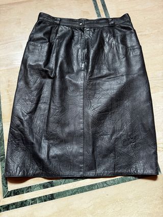 Tailleur donna giacca e gonna vera pelle