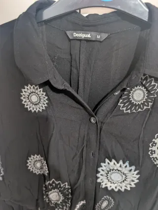 Camisa Desigual Estampada Negra Talla M
