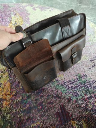 Maletín de cuero auténtico