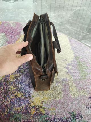 Maletín de cuero auténtico