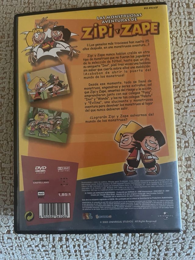 DVD Las monstruosas aventuras de Zipi y Zape