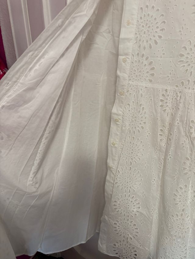 Vestido Zara Blanco Bordado