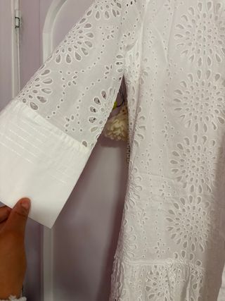 Vestido Zara Blanco Bordado
