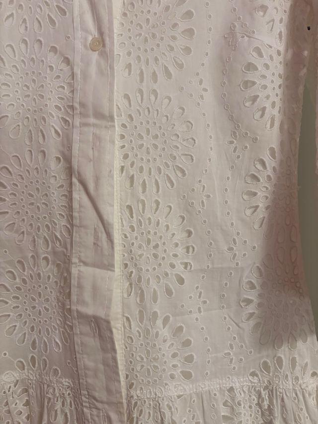 Vestido Zara Blanco Bordado