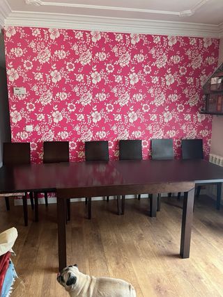 Mesa comedor extensible y 6 sillas