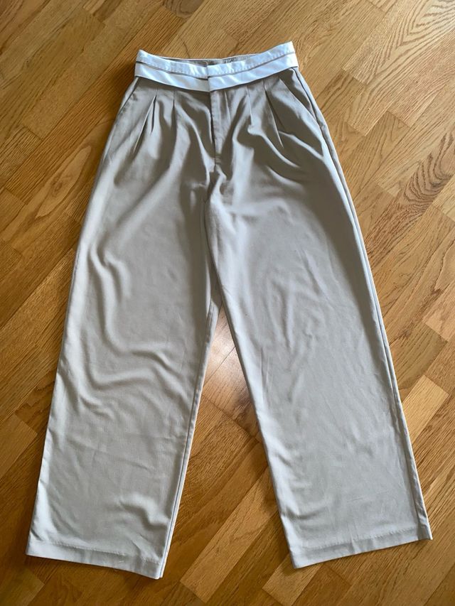 Pantalón pinza beige