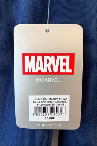 Sudadera Capitana Marvel. T 11-12.  DISNEY PARIS.