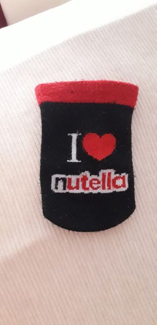 Calzino I love Nutella nero e rosso