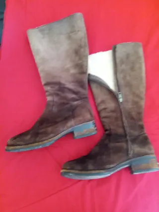 Botas altas mujer terciopelo marrón talla 40