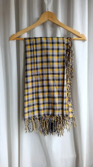 Bufanda Antony Morato cuadros gris y amarillo