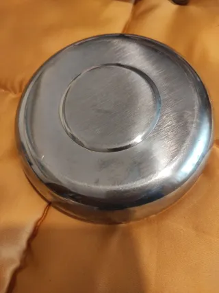 LOTE 2  CENICEROS ACERO INOX AÑOS 70 GRABADO/ ESMA