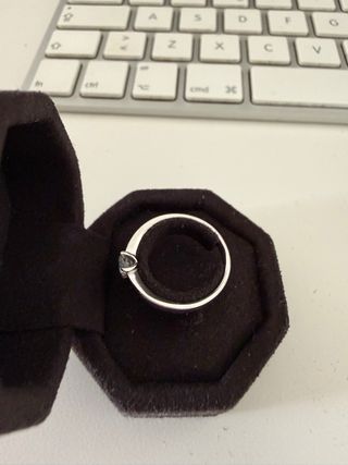 Anillo de diamantes plata