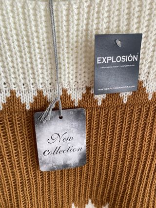 Jersey Explosión Talla Única Marrón y Blanco