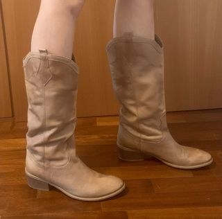 Camperos estivi in pelle beige