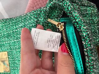 Bolso/Clutch Purificación García Verde y Dorado