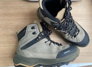 Botas senderismo Forclaz mujer grises y verdes