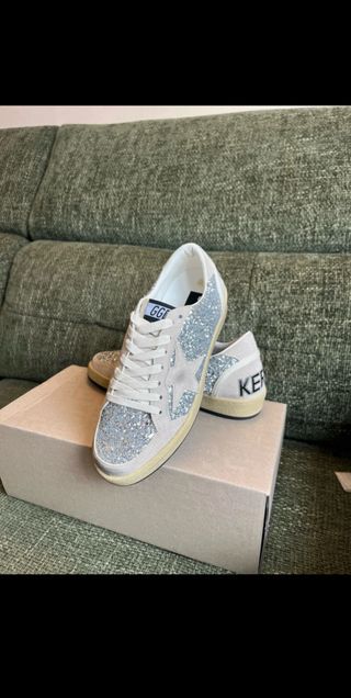 Golden Goose Sneakers Purpurina Plateada