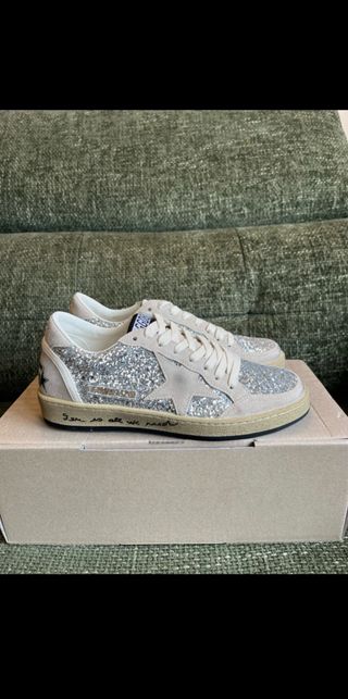 Golden Goose Sneakers Purpurina Plateada