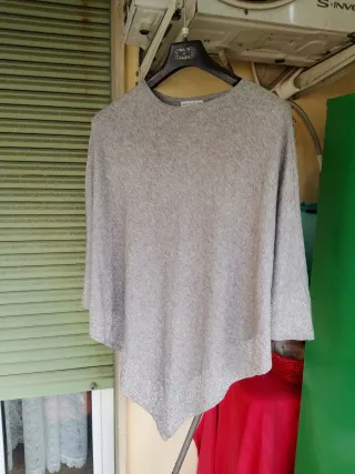 Poncho donna viscosa poliestere strass