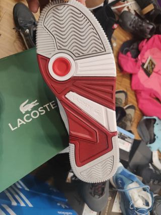 Zapatillas Lacoste Blancas y Rojas Nuevas + tallas