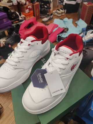 Zapatillas Lacoste Blancas y Rojas Nuevas + tallas