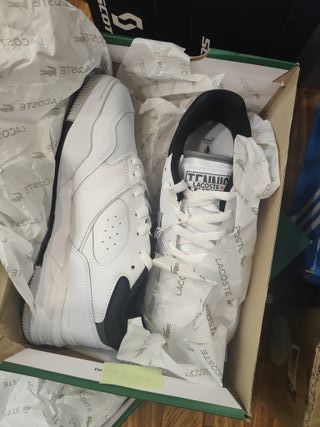 Zapatillas Lacoste Blancas y Rojas Nuevas + tallas
