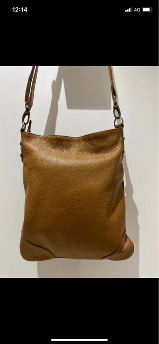 Borsa tracolla in pelle marrone