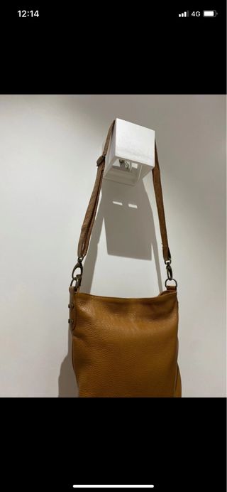 Borsa tracolla in pelle marrone