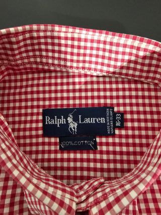 Camisa Ralph Lauren cuadros vichy roja y blanca