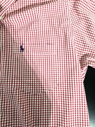 Camisa Ralph Lauren cuadros vichy roja y blanca
