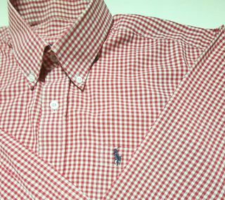 Camisa Ralph Lauren cuadros vichy roja y blanca