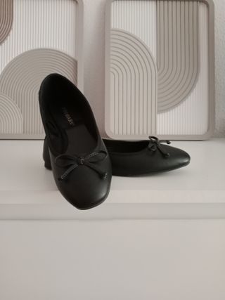 Manoletina niña negras talla 36