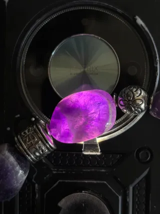 Collana Ametista con inserti metallici argentati