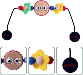 Hamaca de bebé con arco de juegos de madera