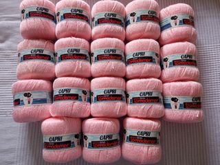 18 Ovillos Lana hilo Rosa Claro Capri