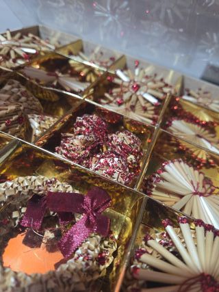 Addobbi Albero Natale Paglia e Glitter