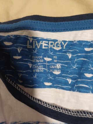 Camiseta de rayas azules y blancas Livergy