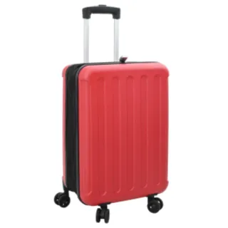 Maleta de viaje roja con ruedas