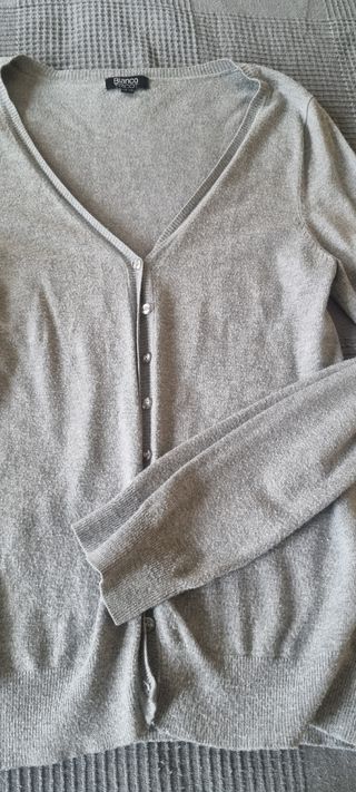 Chaqueta de punto Blanco gris Talla 42