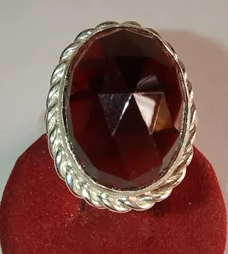 Anello Argento e Granata Rossa