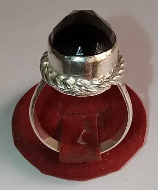 Anello Argento e Granata Rossa